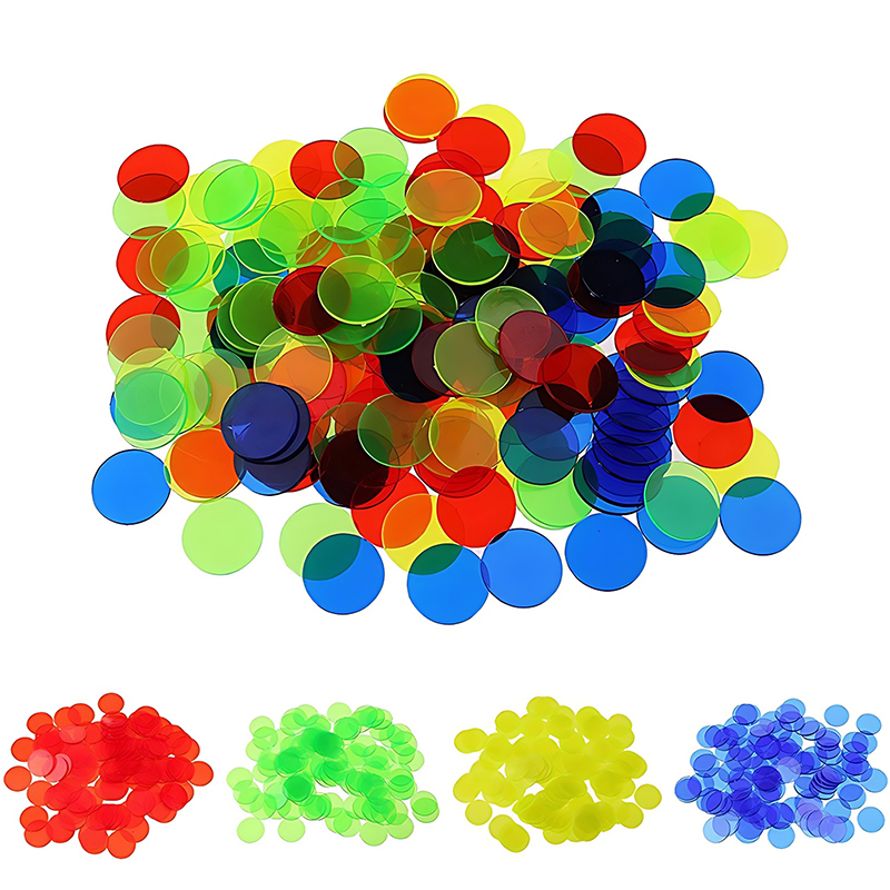 Party Games Bingo - 100/200PCS 19mm Round Count Chip Multicolor
