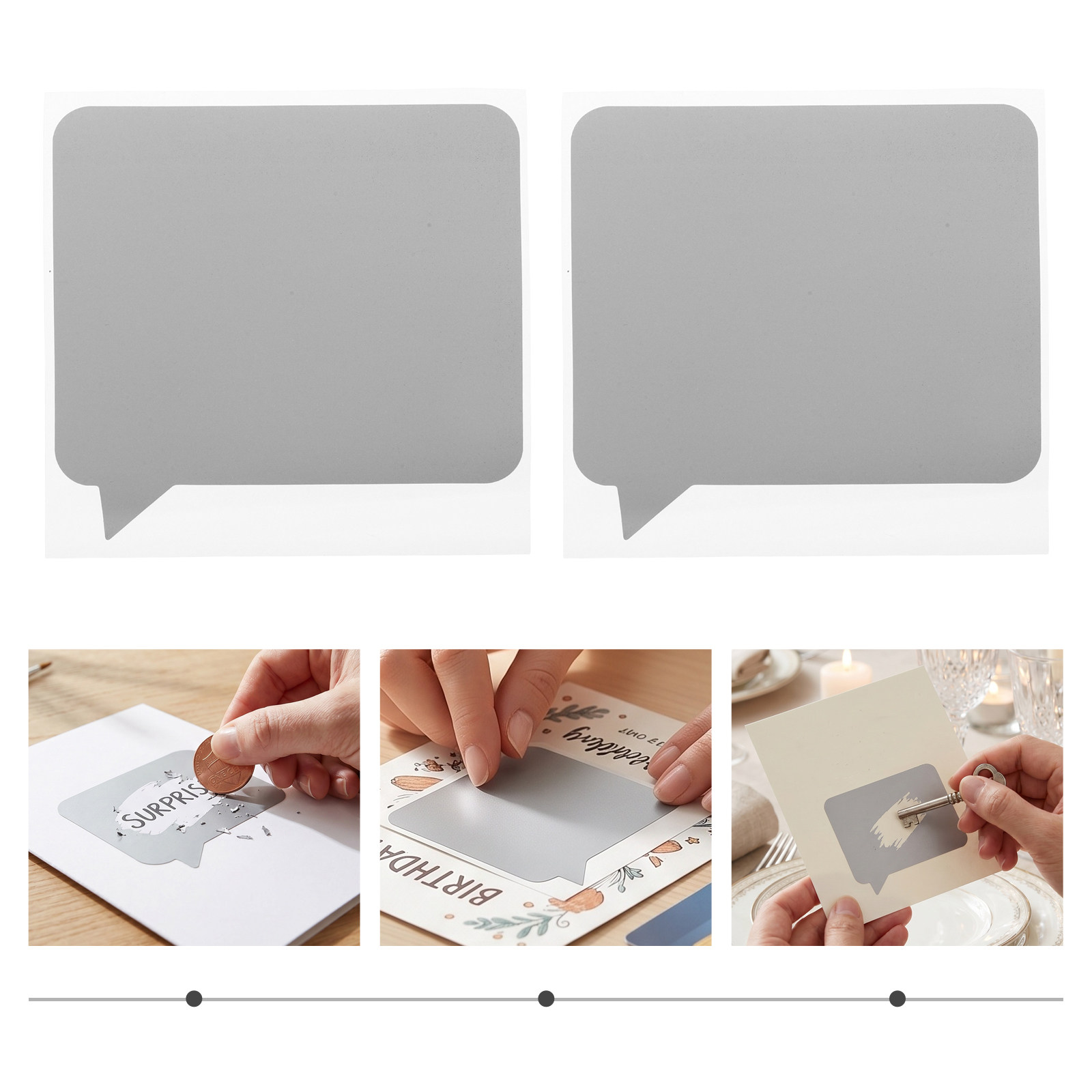Party Games Bridal Shower - 100Pcs Scratch Off Stickers Silver Speech
