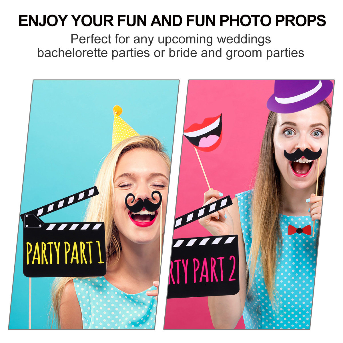 Party Games Bridal Shower - 22Pcs Creative Wedding Photo Prop Set