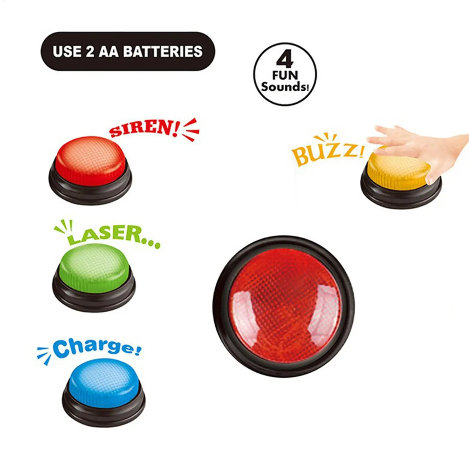 Party Games Gender Reveal - Game Buzzer 4-Piece Quick Answer Button
