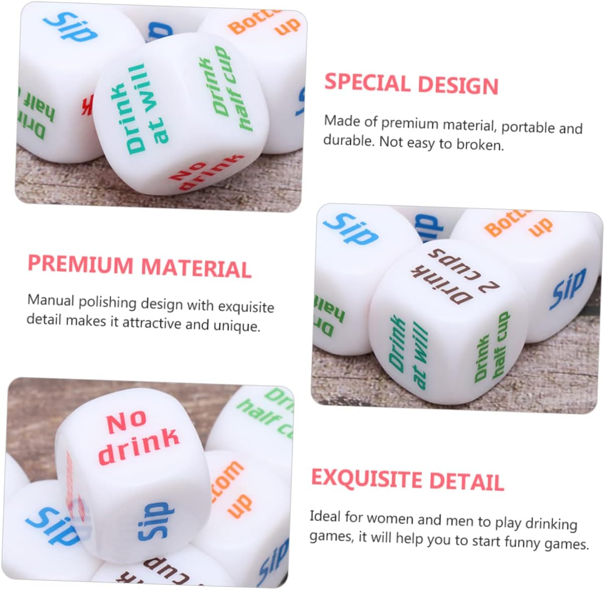 12Pcs Drinking Dice Rolling De - Party Games Bachelorette 评论和价格
