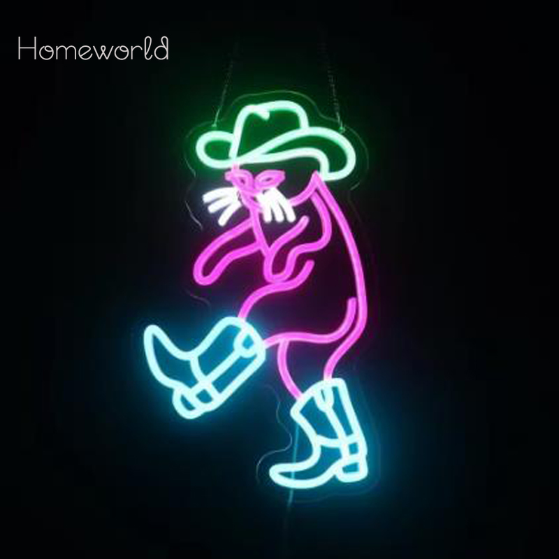 Cowboy Cat Neon Light Sign Dim - Party Games Shop 评论和价格