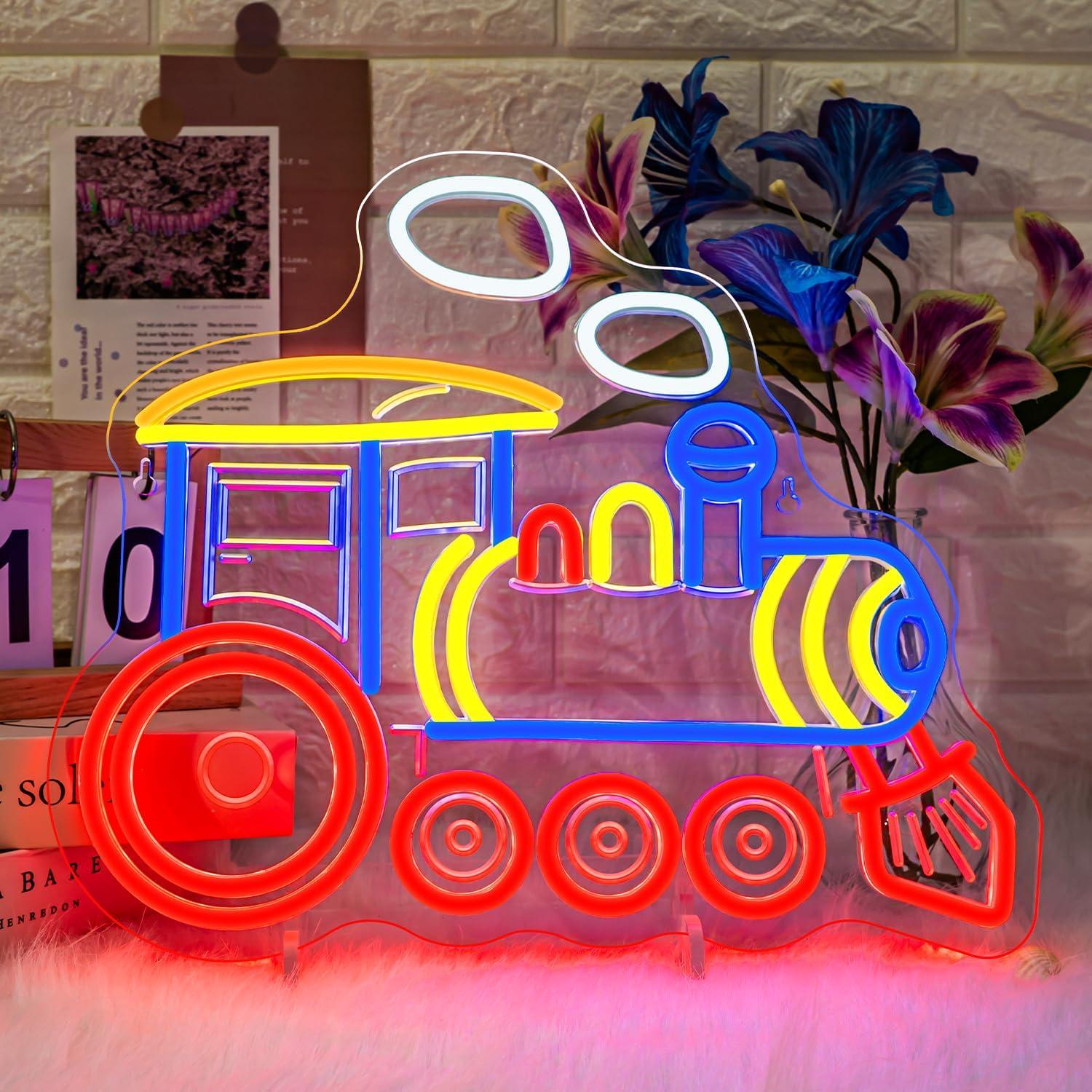 Train Neon Sign Locomotive Led - Party Games Shop 评论和价格