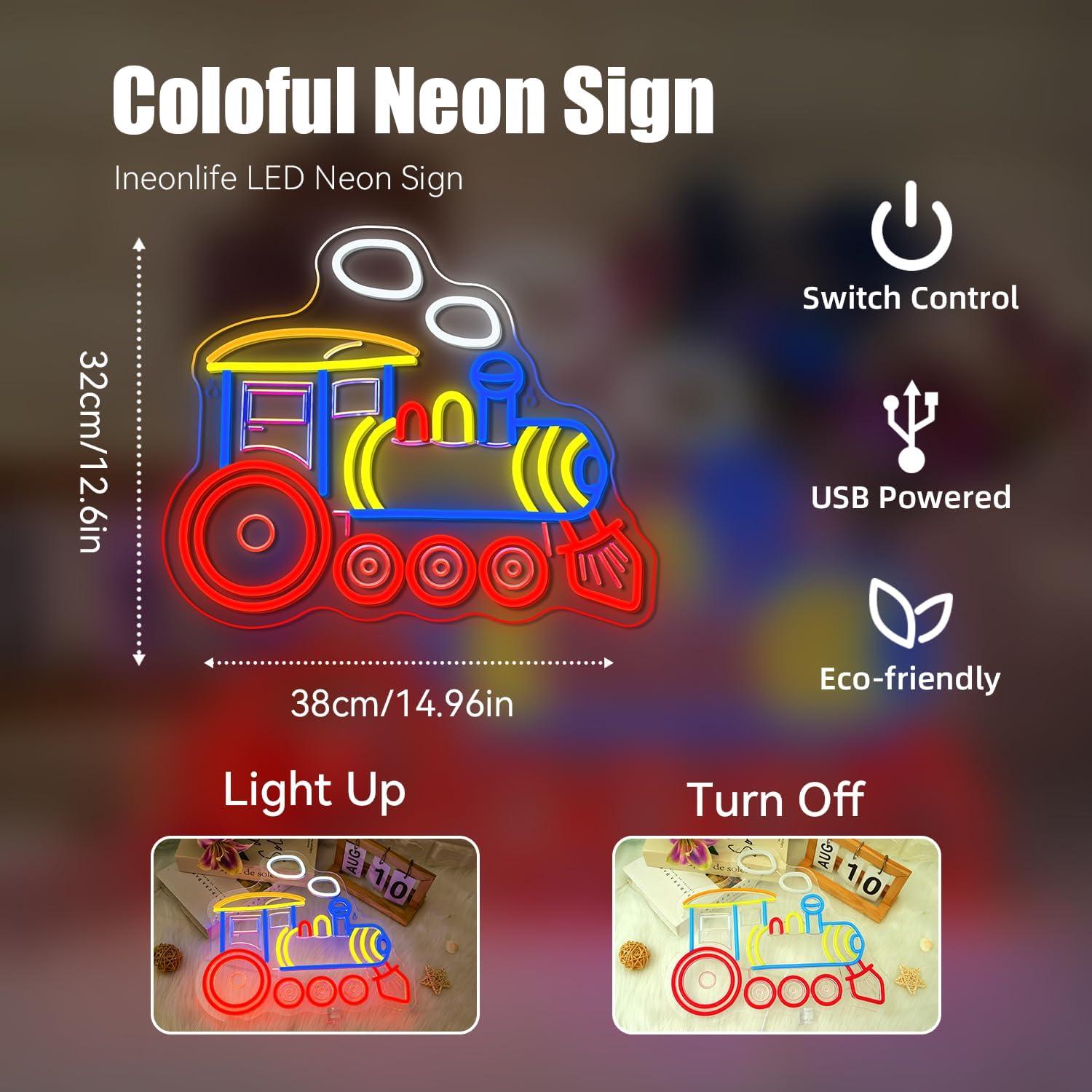 Train Neon Sign Locomotive Led - Party Games Shop 评论和价格