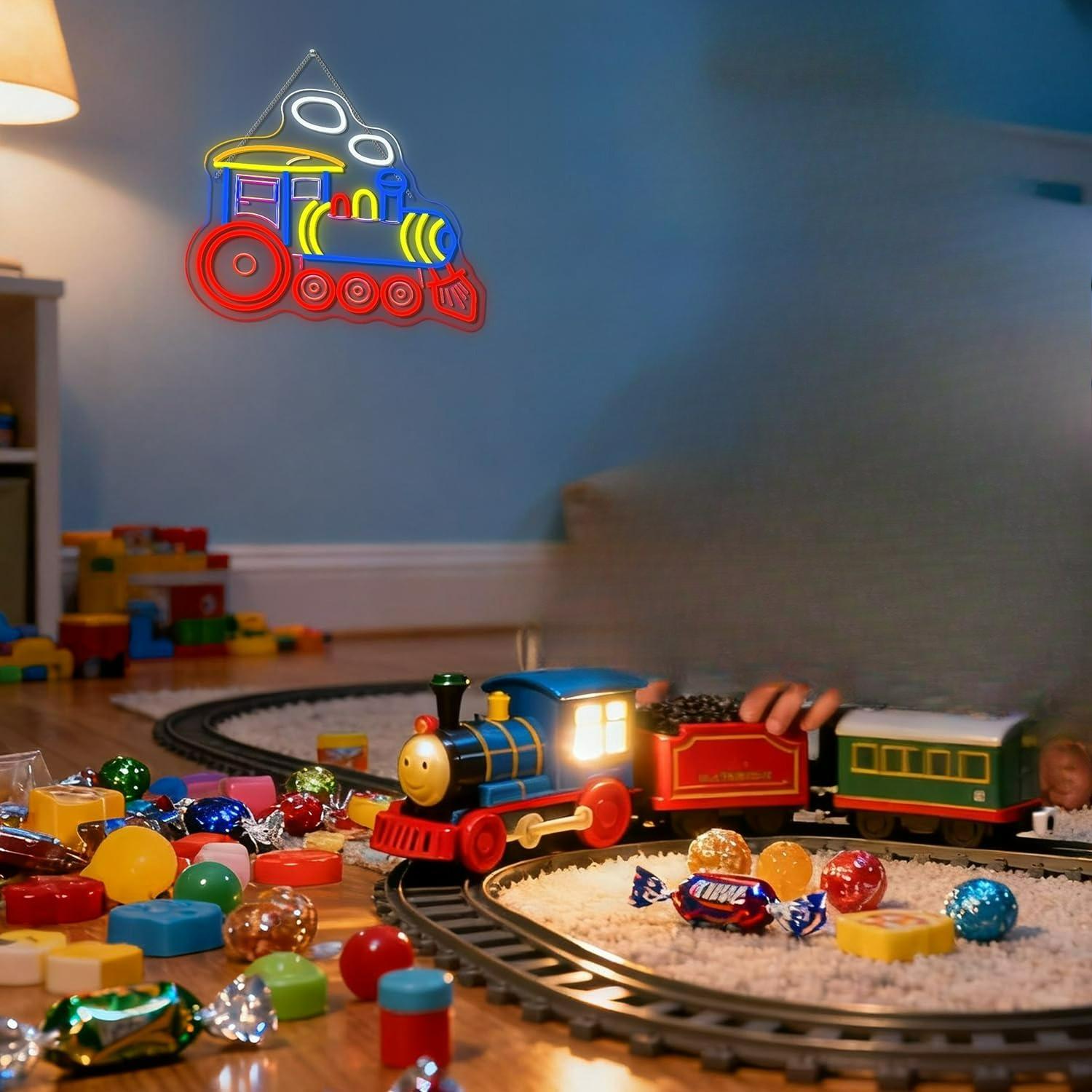 Train Neon Sign Locomotive Led - Party Games Shop 评论和价格