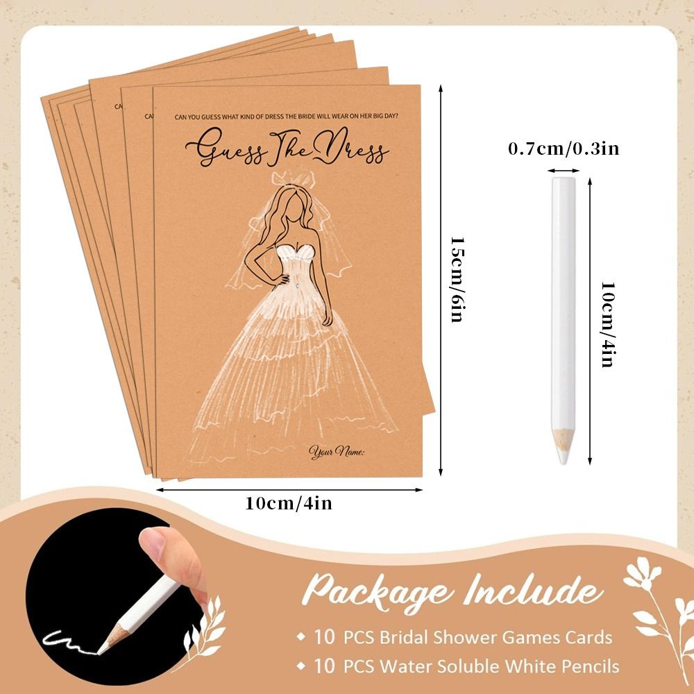 10Pcs Guess The Dress Bridal S - Party Games Bridal Shower 评论和价格