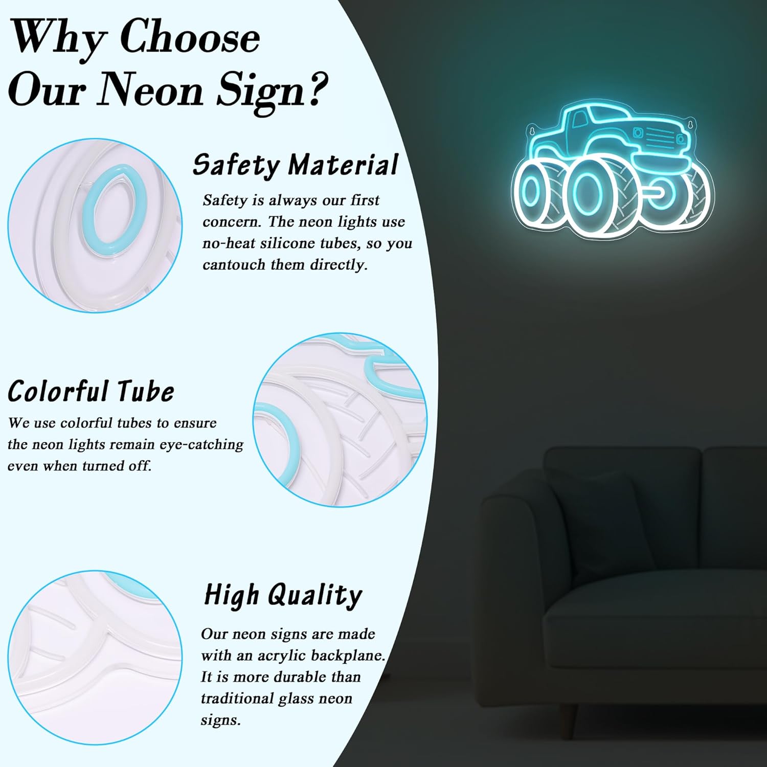 Truck Neon Sign USB Dimmable L - Party Games Shop 评论和价格