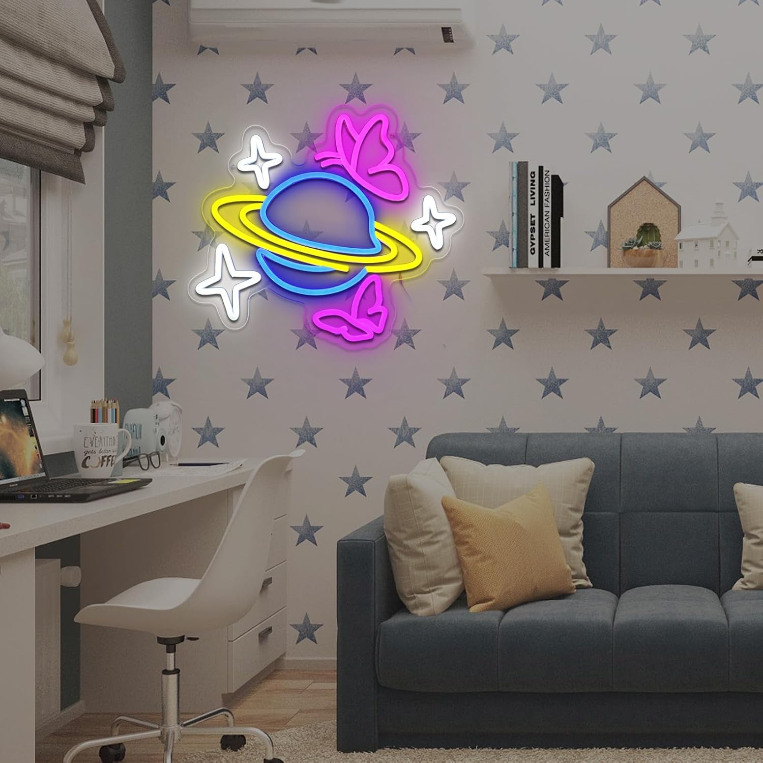 Planet Butterfly Star Neon Sig - Party Games Shop 评论和价格
