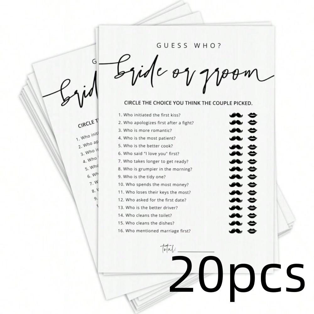20 Pcs Wedding Game Fun Bridal - Party Games Bridal Shower 评论和价格