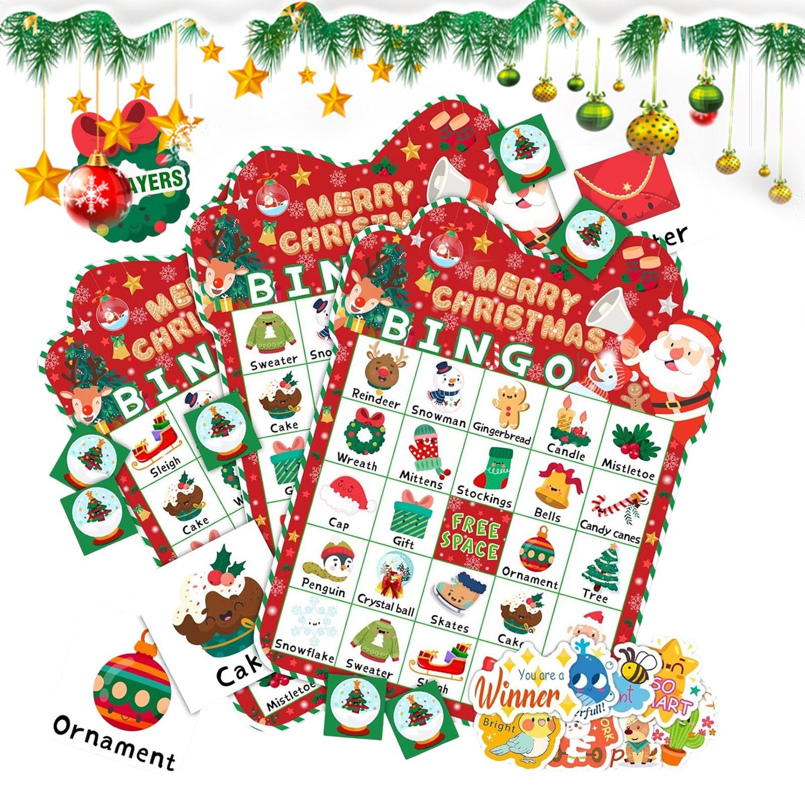Christmas Bingo Game 24 Cards  - Party Games Bingo 评论和价格