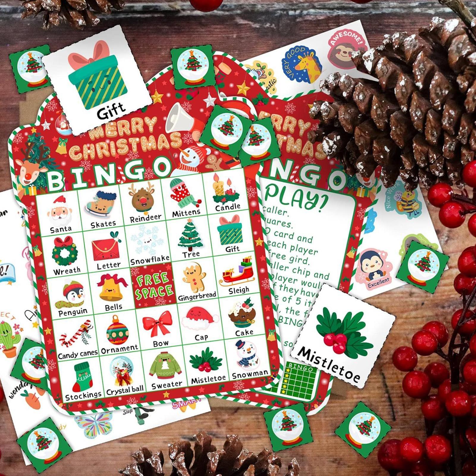 Christmas Bingo Game 24 Cards  - Party Games Bingo 评论和价格