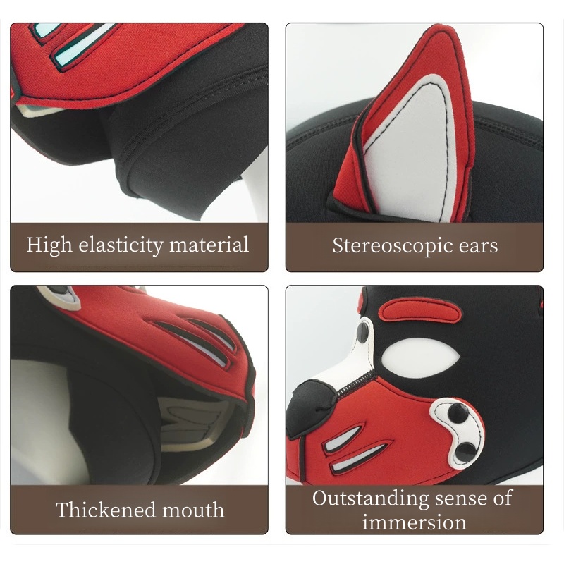 Erotic Colorful Dog Hood Mask  - Party Games Shop 评论和价格