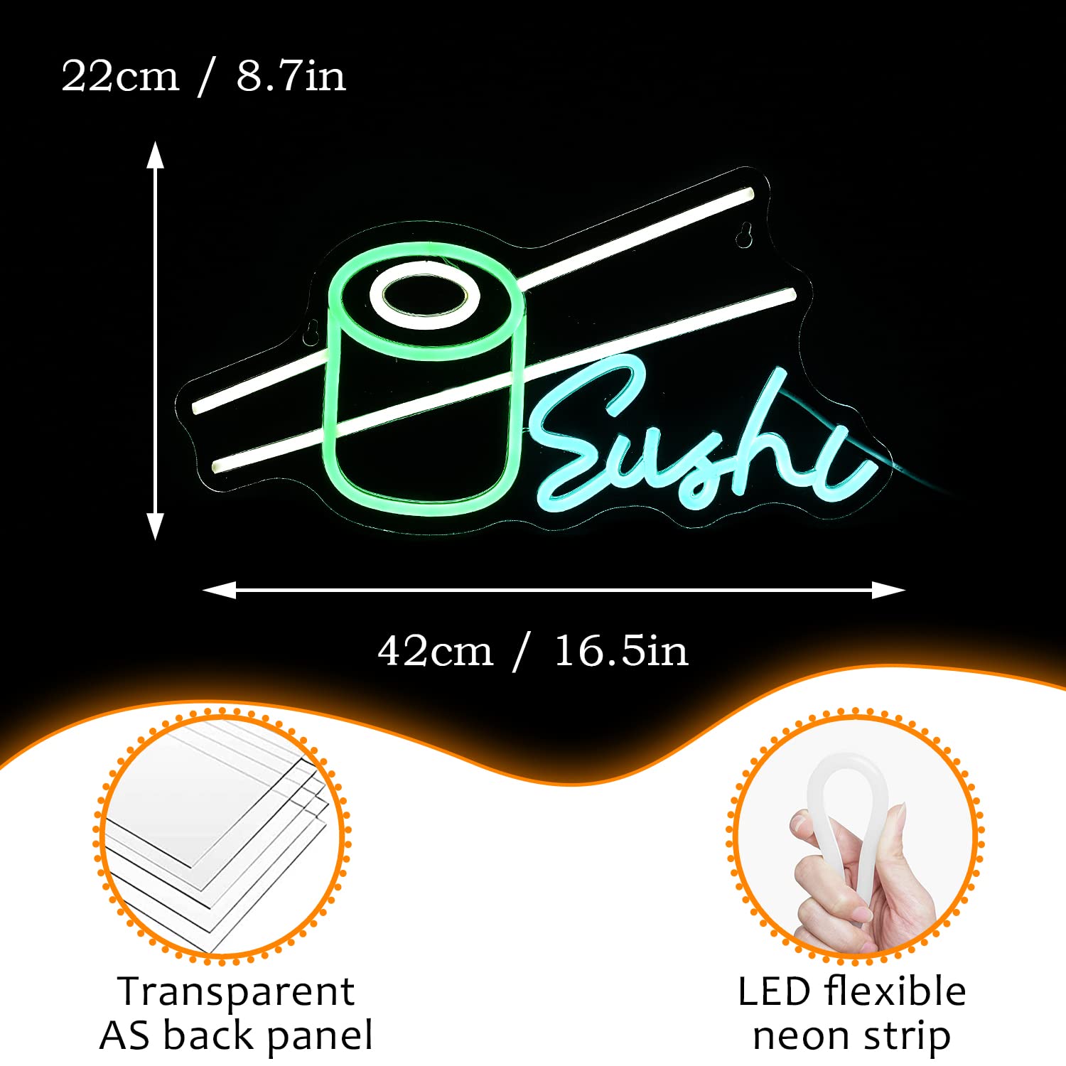 Sushi Neon Sign Bar Wine Glass - Party Games Shop 评论和价格
